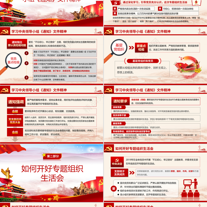 原创如何召开专题组织生活会和开展民主评议党员PPT