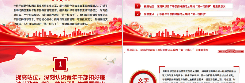 2025年轻干部廉洁从政PPT扣好“第一粒扣子”主题微党课