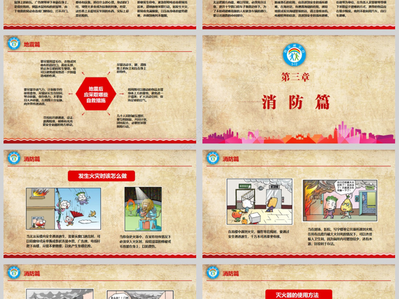 年原创512全国防灾减灾日知识活动宣传PPT模板（内含讲稿）-版权可商用