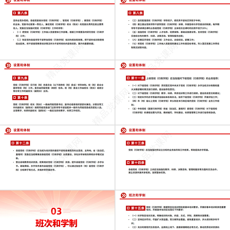 简洁大气《中国共产党党校（行政学院）工作条例》PPT课件