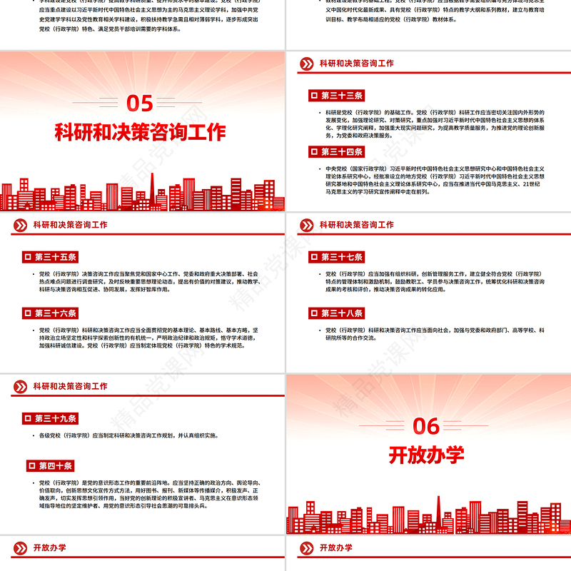 简洁大气《中国共产党党校（行政学院）工作条例》PPT课件