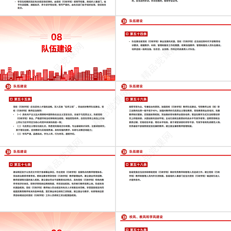 简洁大气《中国共产党党校（行政学院）工作条例》PPT课件