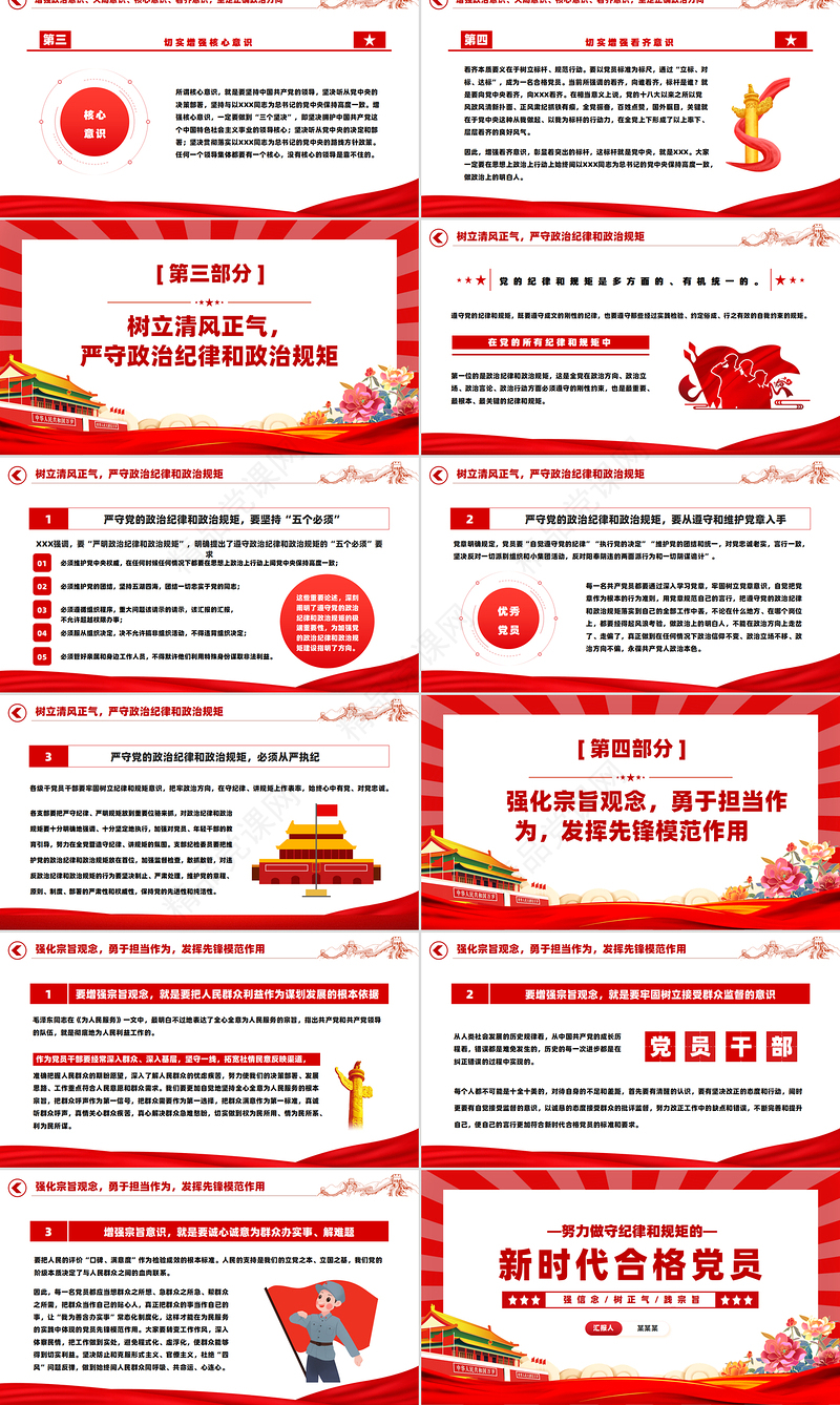 努力做守纪律和规矩的新时代合格党员PPT党政风课件