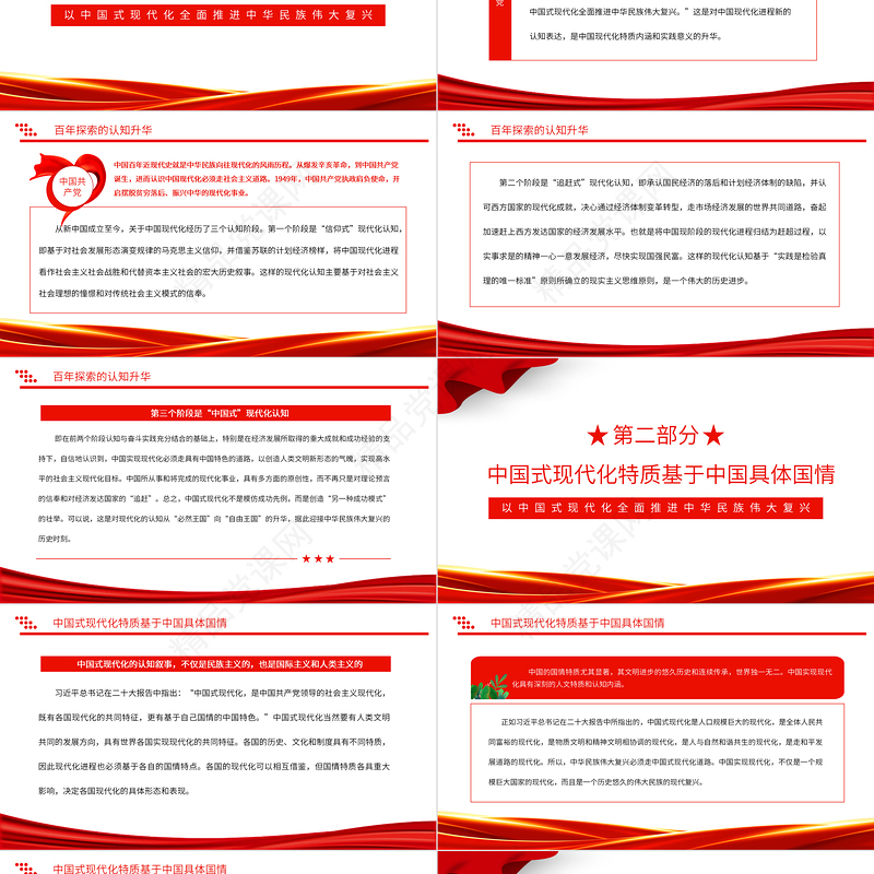 以中国式现代化全面推进中华民族伟大复兴PPT党建风学习宣传贯彻党的二十大精神专题党课
