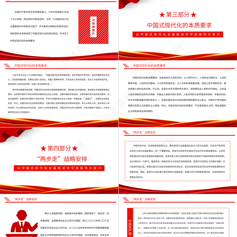 以中国式现代化全面推进中华民族伟大复兴PPT党建风学习宣传贯彻党的二十大精神专题党课