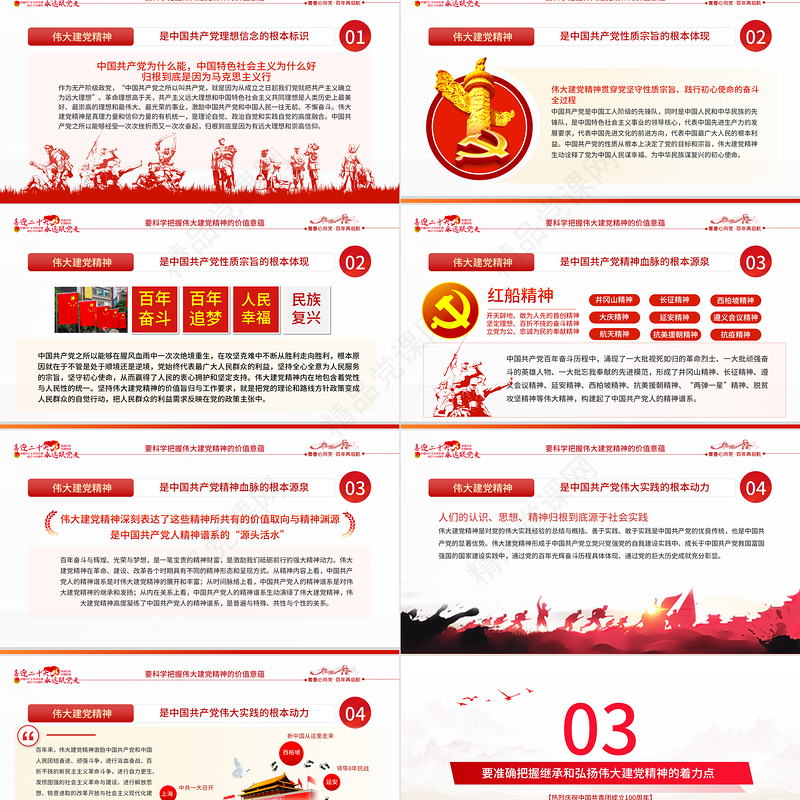 继承和弘扬伟大建党精神PPT团课团支部团委大学共青团团员培训专题课件模板