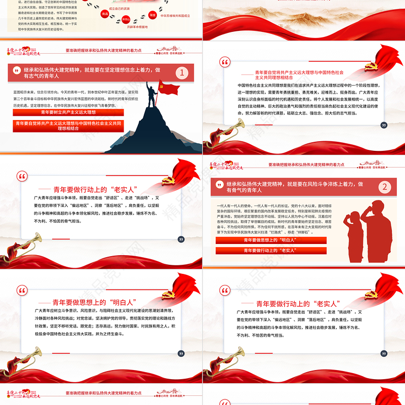 继承和弘扬伟大建党精神PPT团课团支部团委大学共青团团员培训专题课件模板