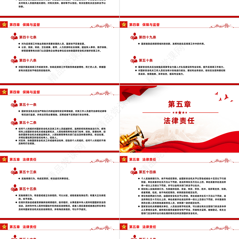 红色经典学习《反间谍法》PPT党课课件下载