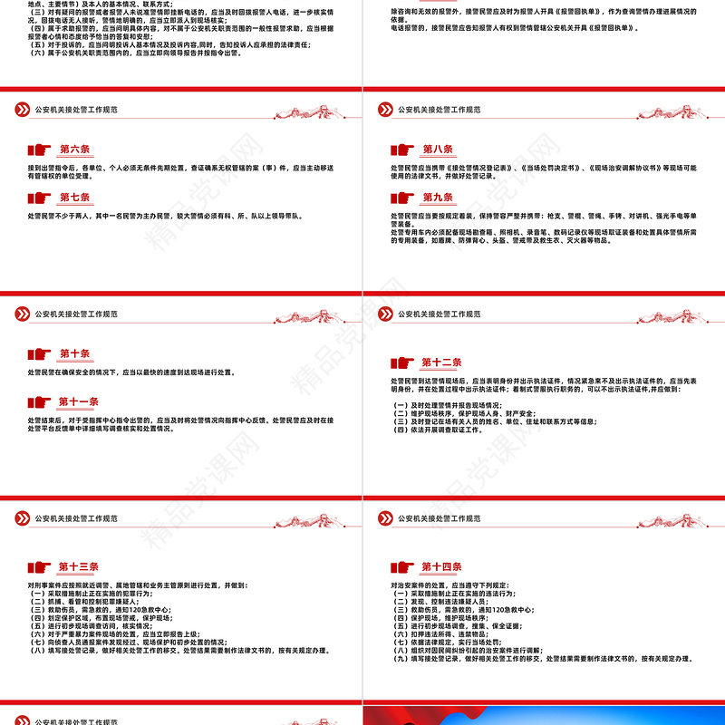 2024年公安机关接处警工作规范PPT大气精美规章制度模板下载