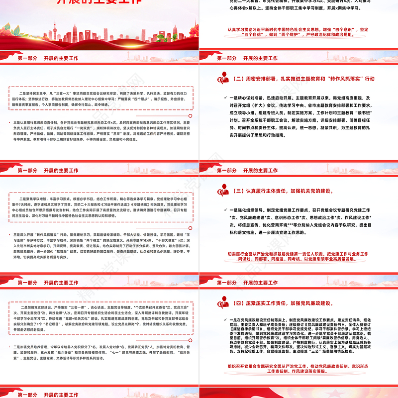 优质实用党建工作总结暨工作计划PPT党政机关党建年终工作总结汇报专题课件模板
