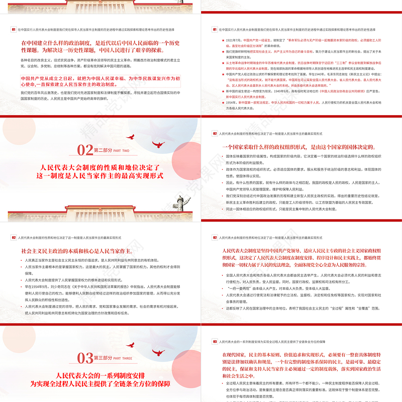 人民代表大会制度是实现我国全过程人民民主的重要制度载体PPT专题党课课件模板