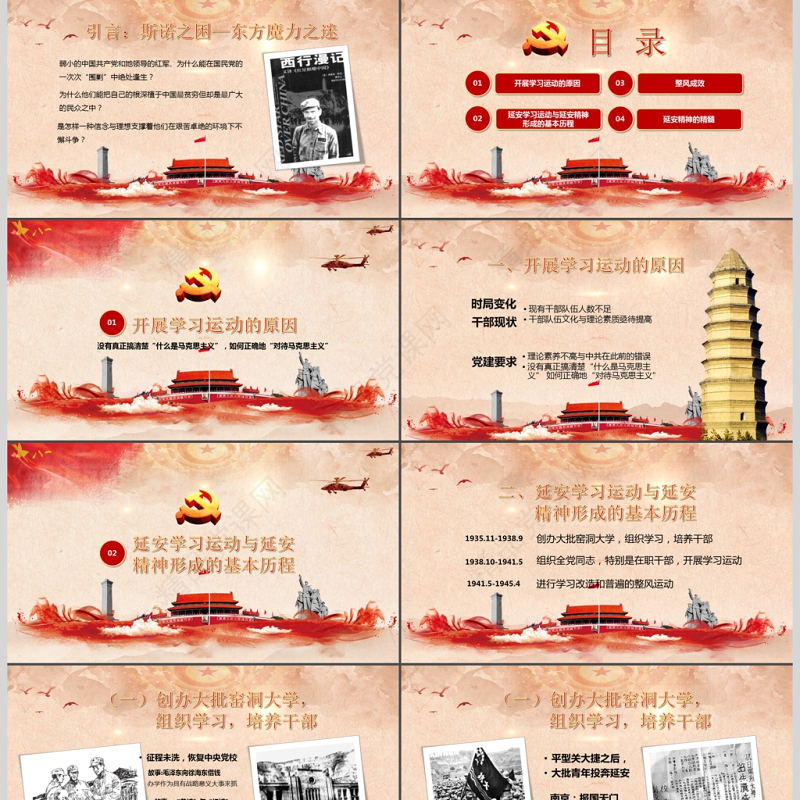 迎接十九大党校学习延安精神PPT模板