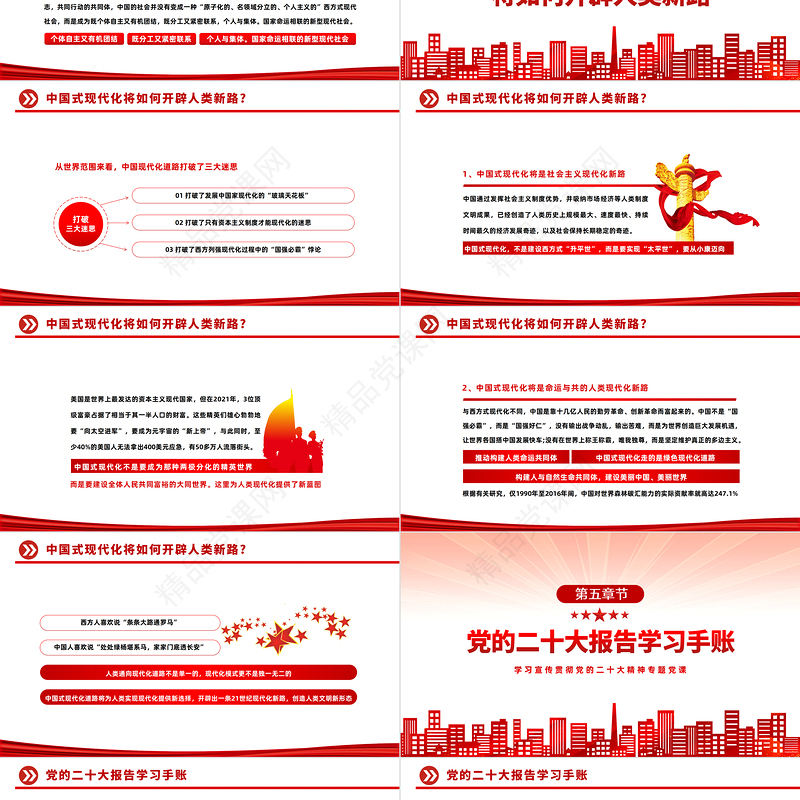 中国式现代化新在何处PPT党政风优质风学习宣传贯彻党的二十大精神专题党课课件模板