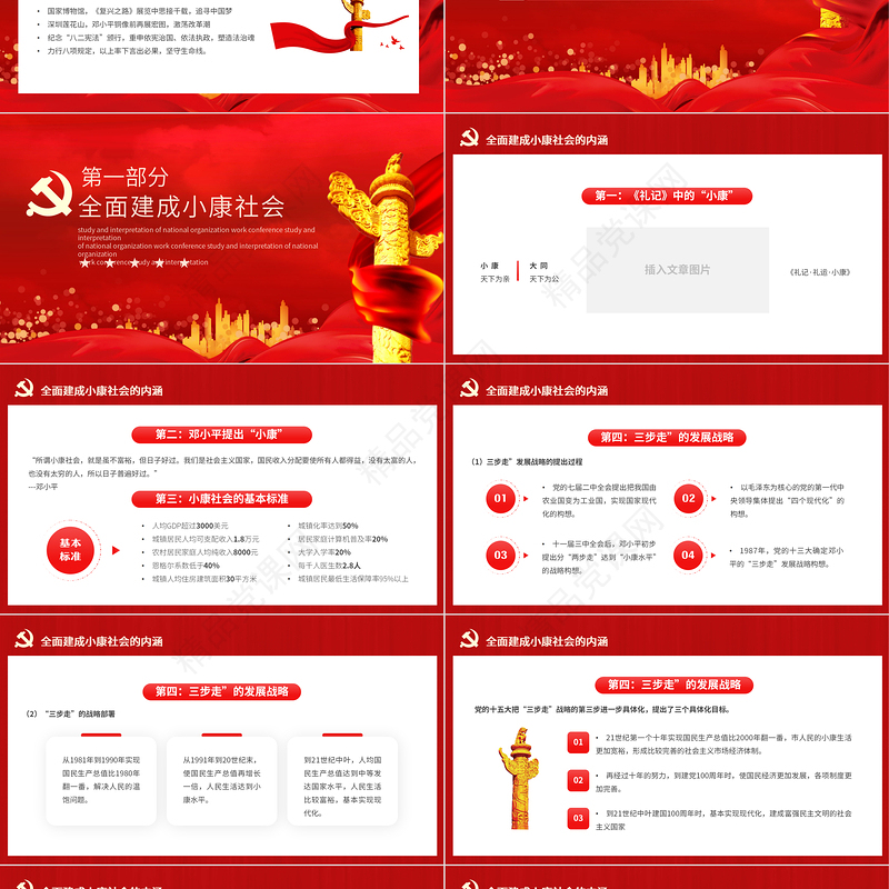 四个全面战略布局PPT党政风毛概学习党支部微党课课件