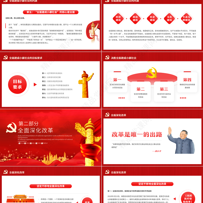 四个全面战略布局PPT党政风毛概学习党支部微党课课件