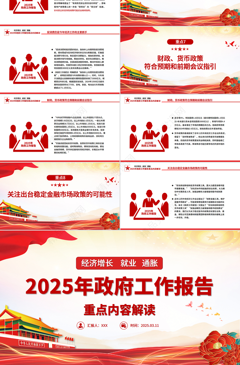 精品两会党课PPT2025年政府工作报告重点内容解读课件