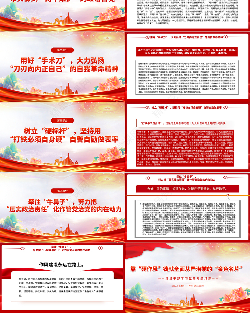 2023靠“硬作风”铸就全面从严治党的“金色名片”PPT精品风党员干部学习教育专题党课课件