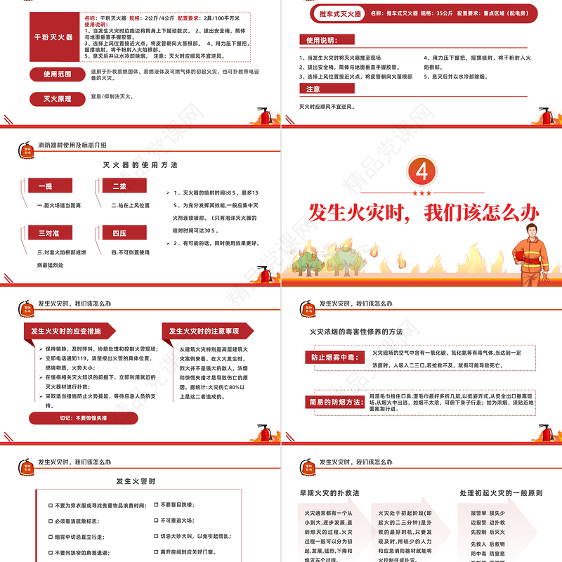 2022消防宣传日PPT红色简约风全国119消防安全日消防安全专题培训模板课件