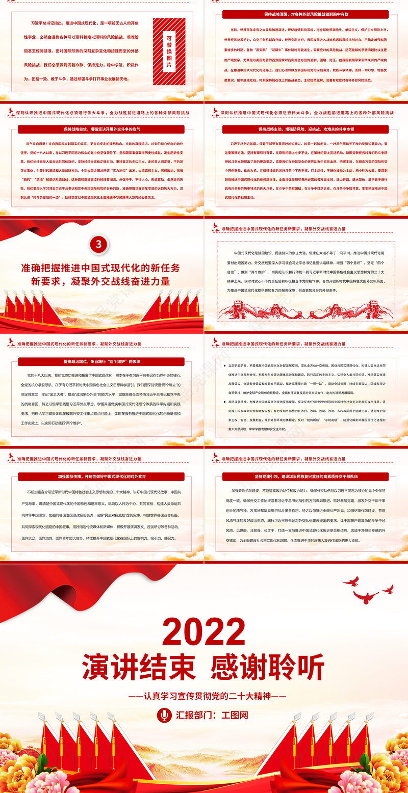 2023深刻领会中国式现代化的世界意义凝聚奋进新征程磅礴力量PPT党建风认真学习宣传贯彻党的二十大精神专题党课课件