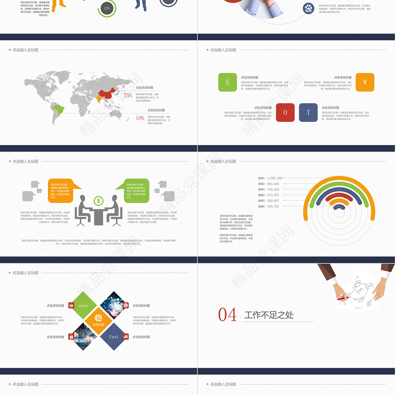 2023工作总结PPT白色简约公司工作总结述职报告PPT课件