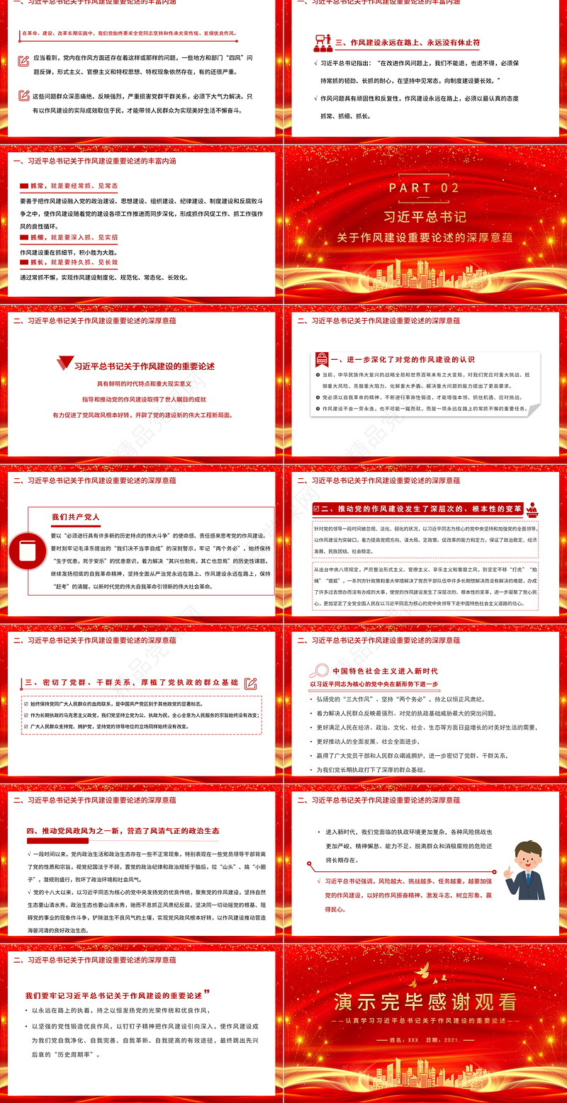 2021持之以恒推进作风建设PPT庆祝建党100周年认真学习习近平关于作风建设的重要论述党课课件