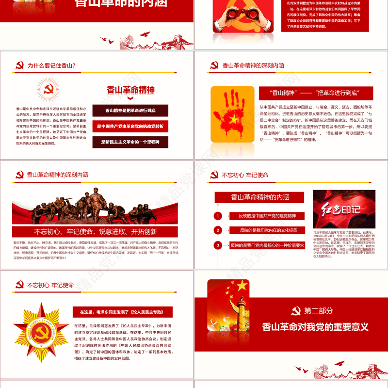 原创香山革命纪念地1红色精神PPT-含讲稿