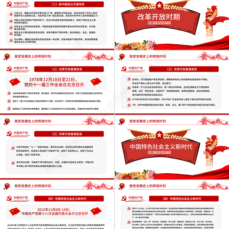 党政府2025党的光辉历程PPT建党104周年党史学习教育党课课件