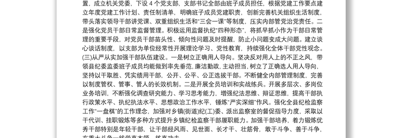 纪委书记履行全面从严治党责任落实“一岗双责”情况汇报