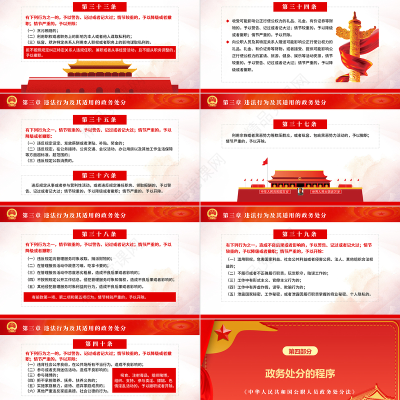 学习解读中华人民共和国公职人员政务处分法ppt模板