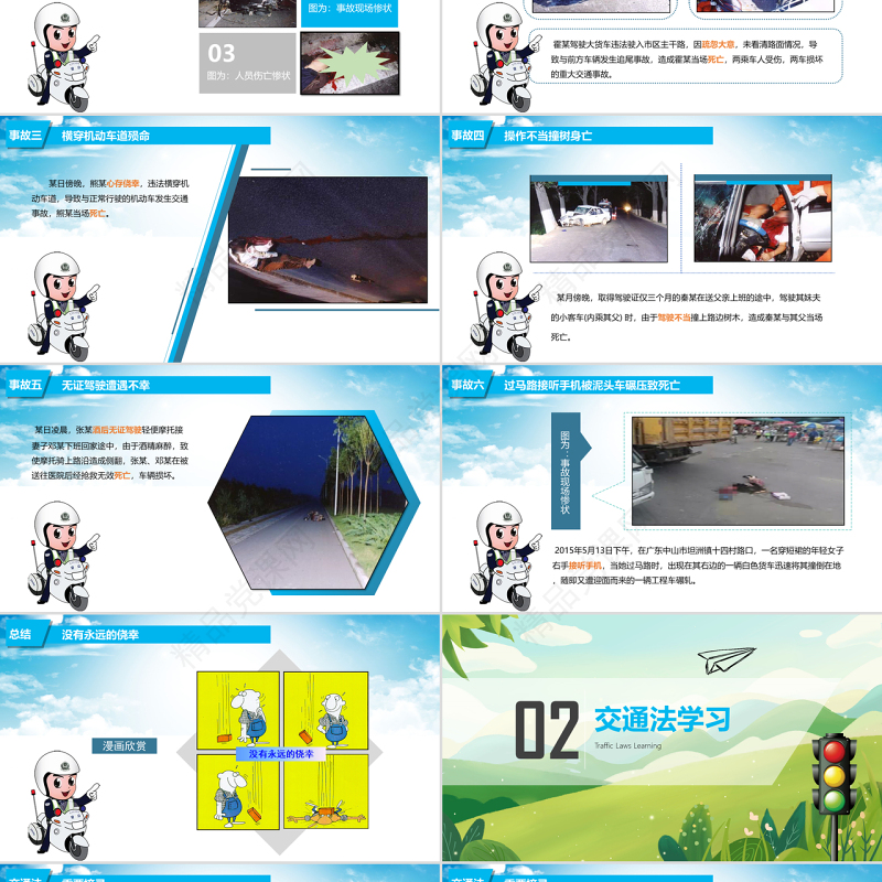 交通安全知识普及PPT模板