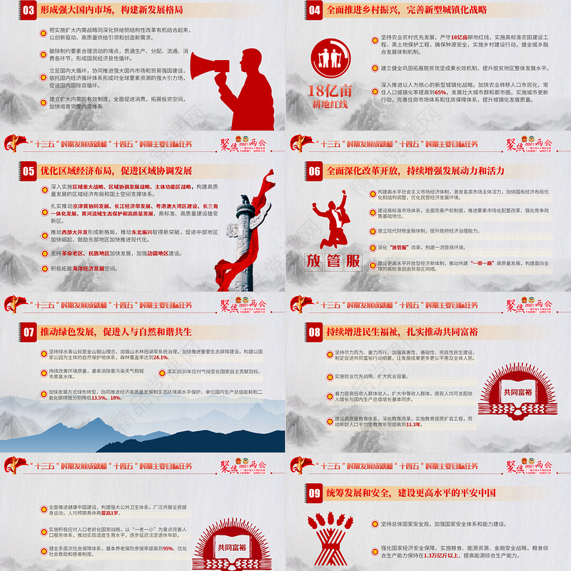聚焦全国两会贯彻落实政府工作报告党课PPT