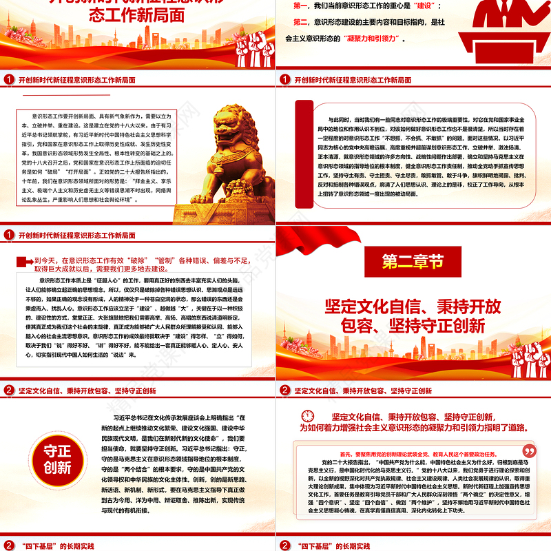 2023着力建设具有强大凝聚力和引领力的社会主义意识形态ppt红色党政牢牢掌握党对意识形态工作的领导权专题微微党课课件培训课件