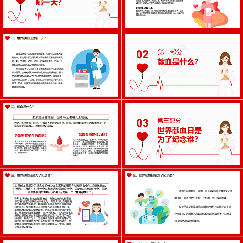 世界献血者日20周年PPT大气简洁无偿献血科普宣传课件