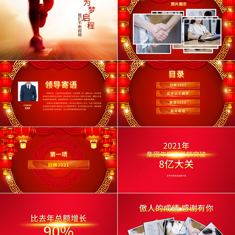 虎年誓师大会PPT虎年震撼炫酷企业年会年终员工表彰大会颁奖典礼模板