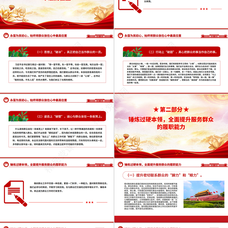 精美实用社区支部书记讲党课PPT永葆为民初心锤炼过硬本领课件