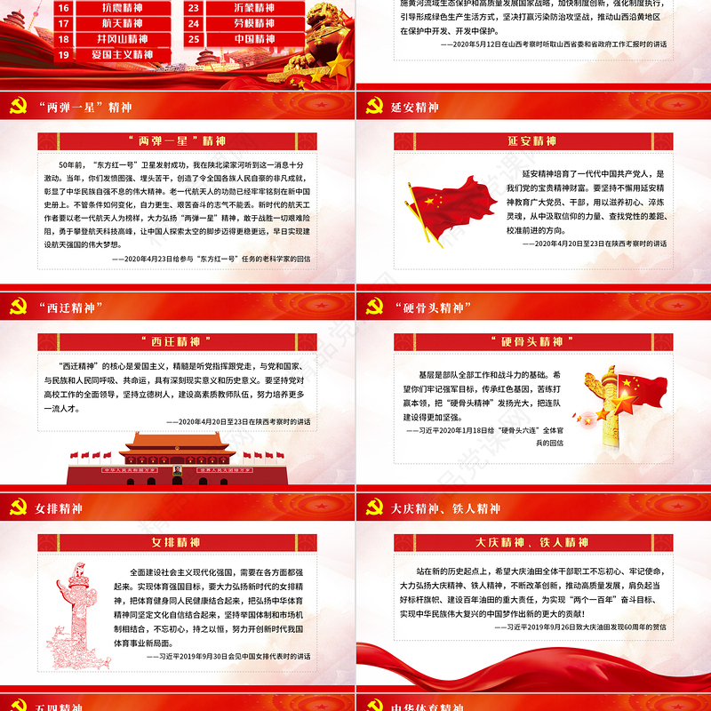 点赞中华民族伟大精神党课教育PPT