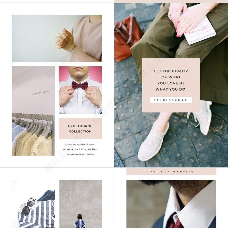 原创A4竖版粉色时装品牌宣传时尚PPT模板