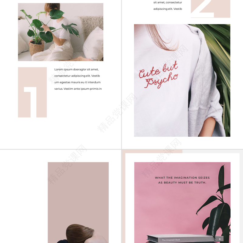 原创A4竖版粉色时装品牌宣传时尚PPT模板