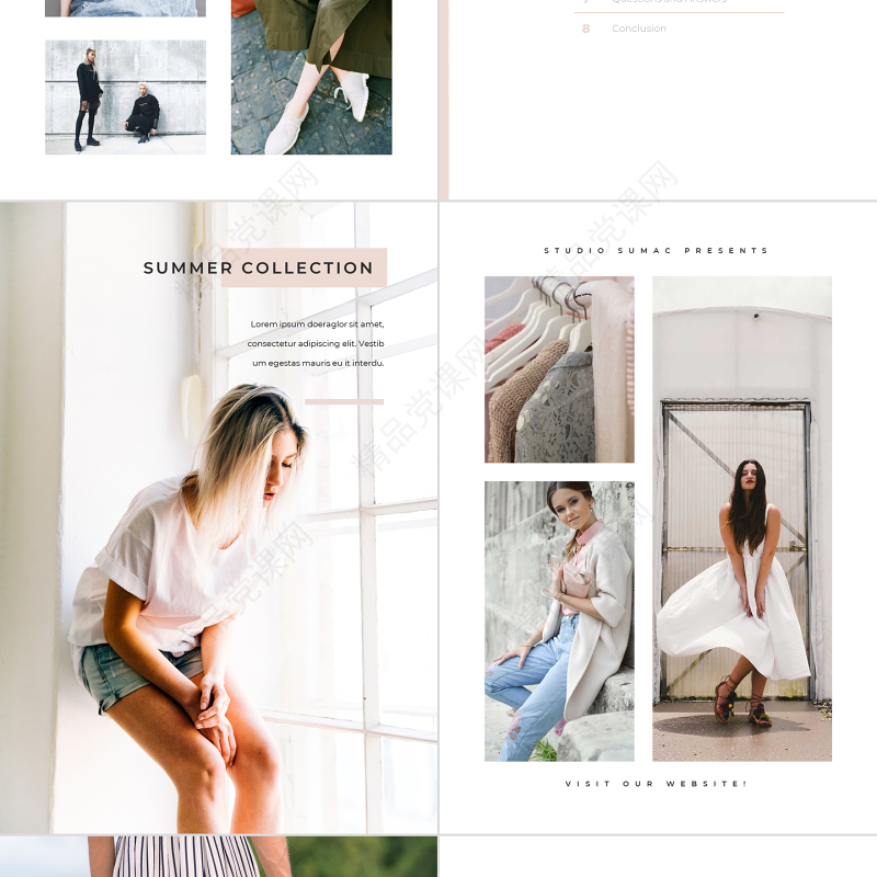 原创A4竖版粉色时装品牌宣传时尚PPT模板