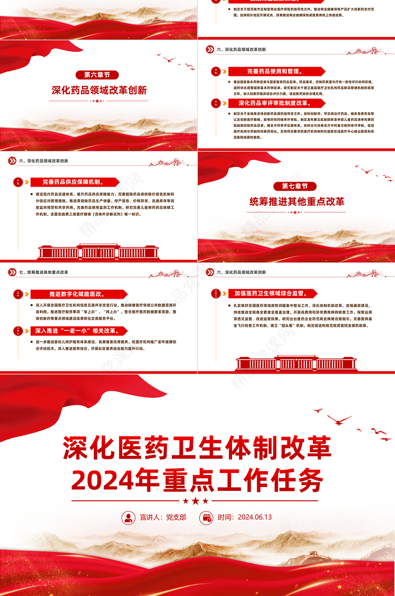 精美简洁深化医药卫生体制改革大气精美年重点工作任务PPT课件下载