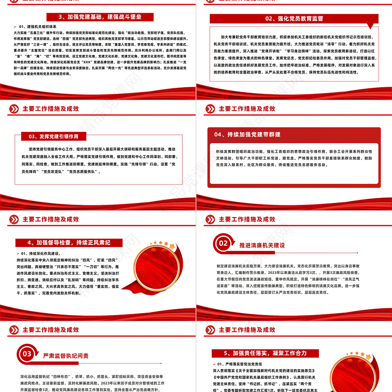 机关党建工作总结PPT2023单位年终工作总结汇报专题课件模板
