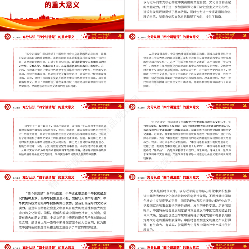 四个讲清楚PPT红色经典聚焦四个讲清楚坚定四个自信思政示范课宣传课件