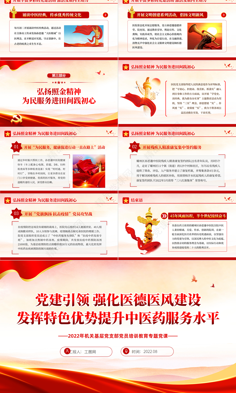 党建引领强化医德医风建设发挥特色优势提升中医药服务水平PPT专题课件模板