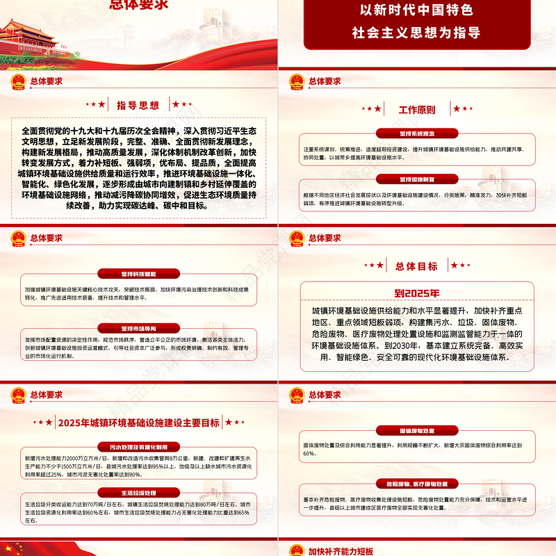 关于加快推进城镇环境基础设施建设的指导意见PPT专题党课课件模板