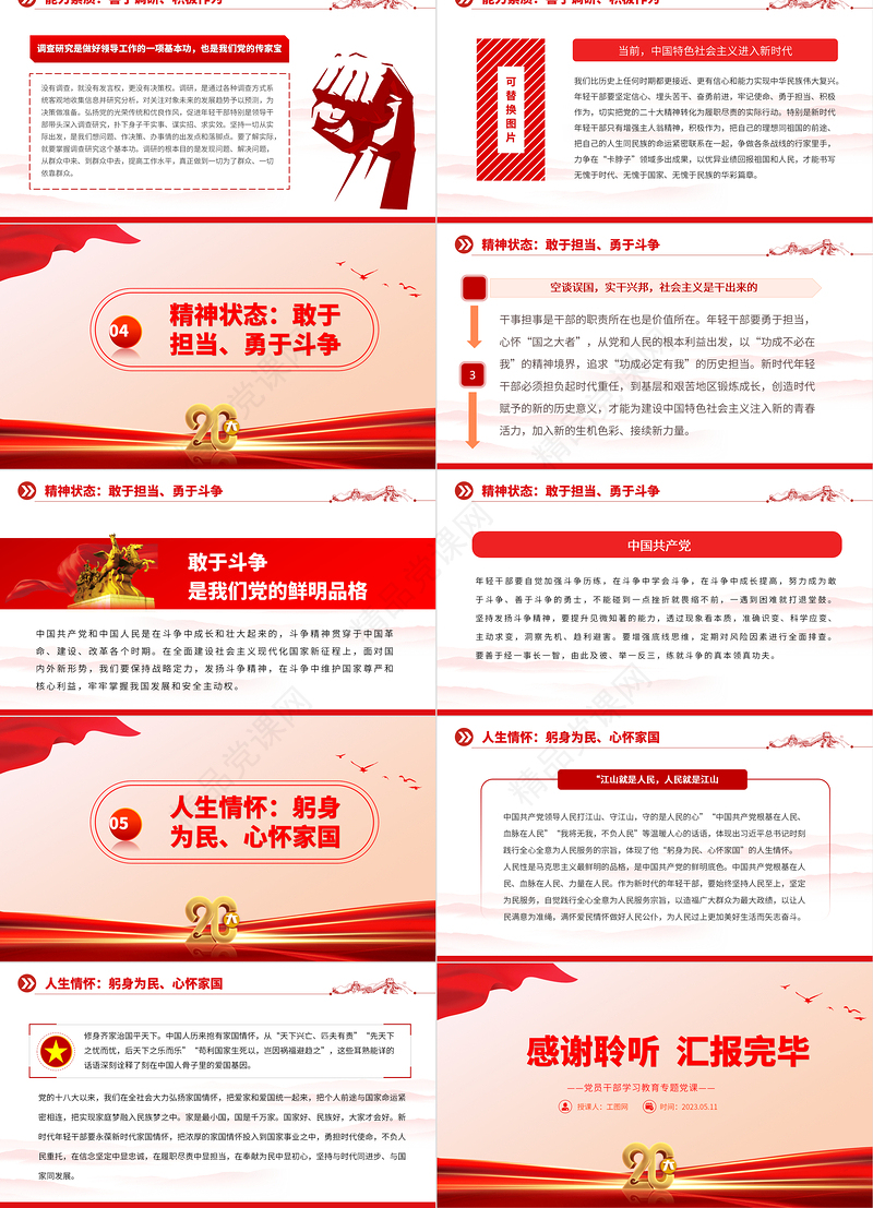 2023五个维度培养高素质年轻干部队伍PPT精品风党员干部学习教育专题党课课件