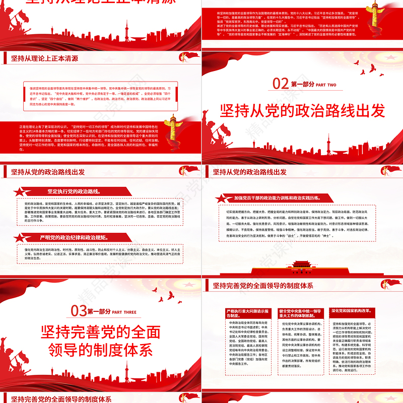 新时代坚持和加强党的全面领导的基本经验PPT红色精品党员干部深入学习《决议》专题党课课件