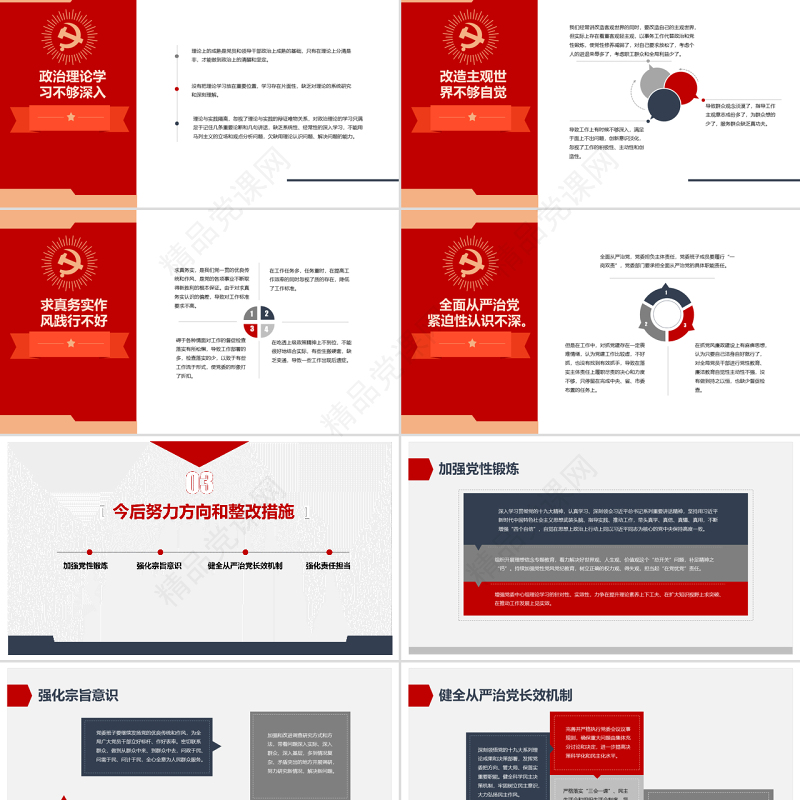 民主生活会党委班子对照检查材料PPT模板