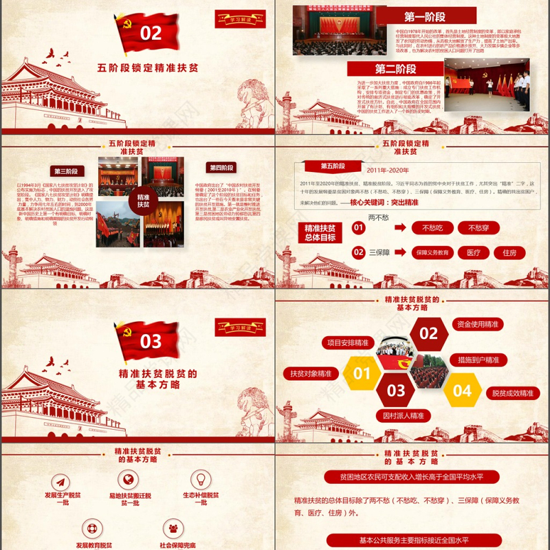 大气详细精准扶贫精准脱贫工作PPT模板
