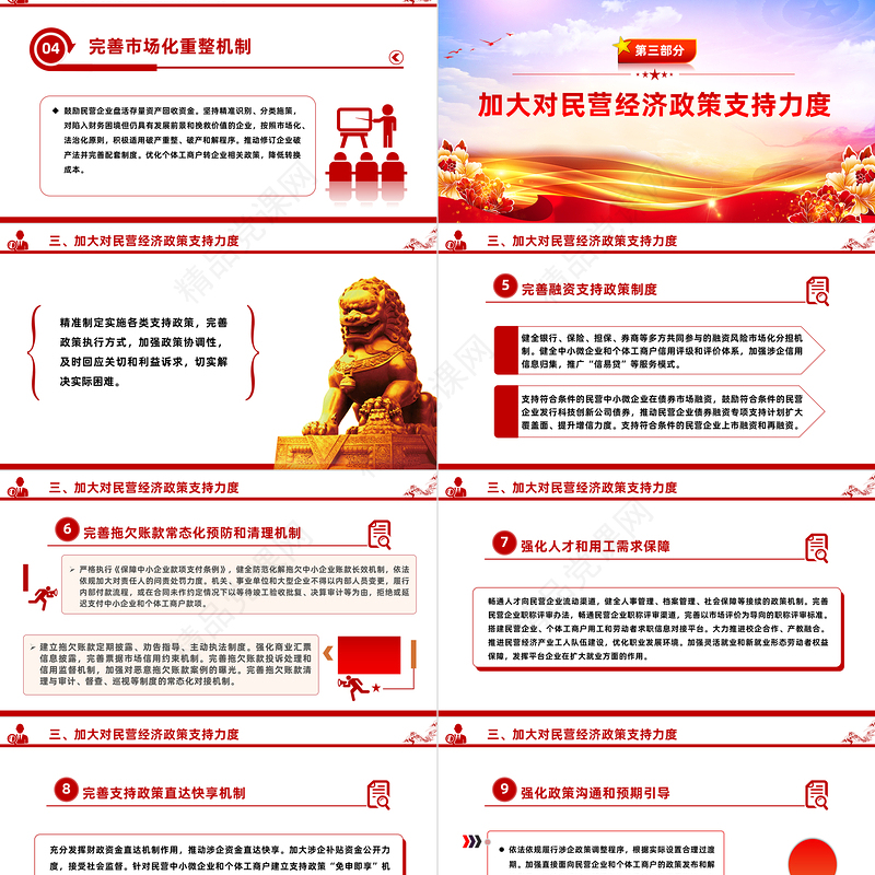 关于促进民营经济发展壮大的意见PPT党建风促进民营经济发展壮大提振民营企业家信心专题党课