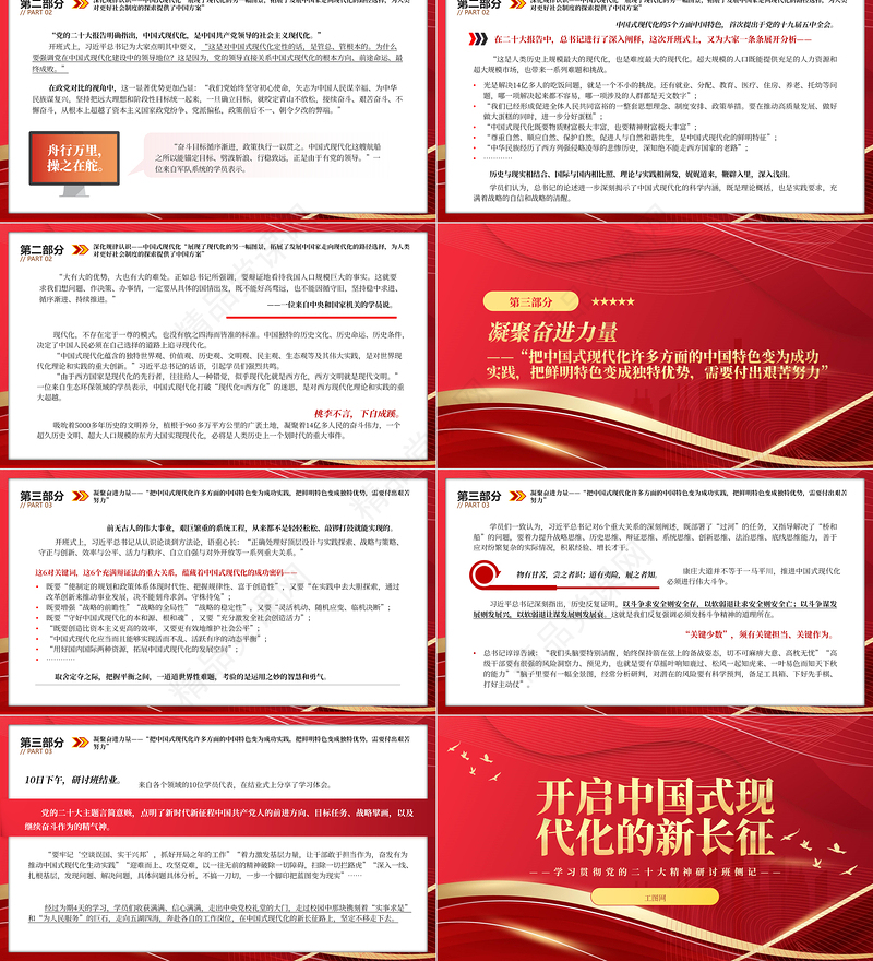 2023开启中国式现代化的新长征PPT党政风学习贯彻党的二十大精神研讨班侧记专题党课课件